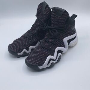 Adidas high‎ top black purple sneakers